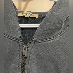 YEEZY SEASON 4 DISTRESSED ZIP UP HOODIE